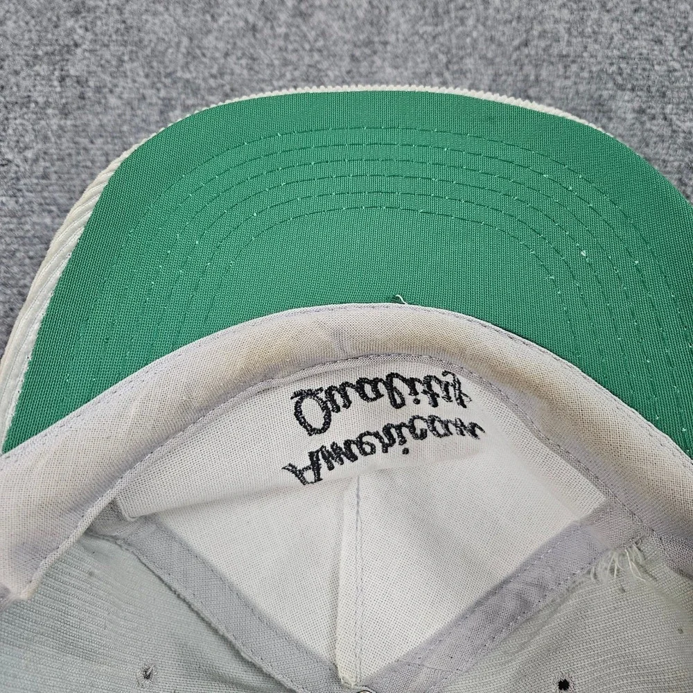 Vintage American Quality Corduroy Hat Gray Patina Advon Inc Snapback Rope 80s